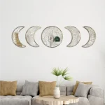 Ay Evreleri Ayna Pleksi Duvar Dekoru gold