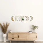 Ay Evreleri Ayna Pleksi Duvar Dekoru gold v2