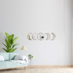 Ay Evreleri Ayna Pleksi Duvar Dekoru gold v3