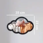 Çocuk Odası Ayna Dekor Duvar Bulut Figürü Pleksi Ayna gümüş 35x23