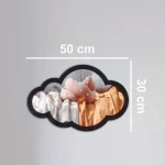 Çocuk Odası Ayna Dekor Duvar Bulut Figürü Pleksi Ayna gümüş 50x30