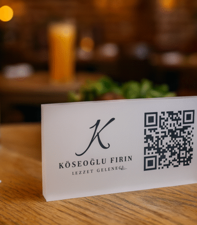 restoran qr kodlu menü stand